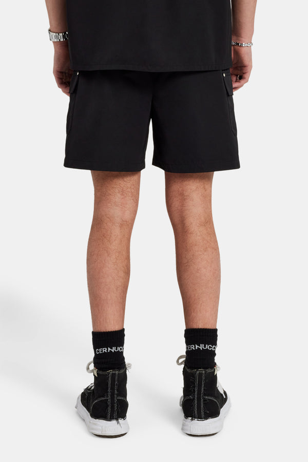 Carpenter Nylon Embroidered Short - Black