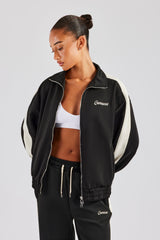 Womens Contrast Panel Track Jacket - Black