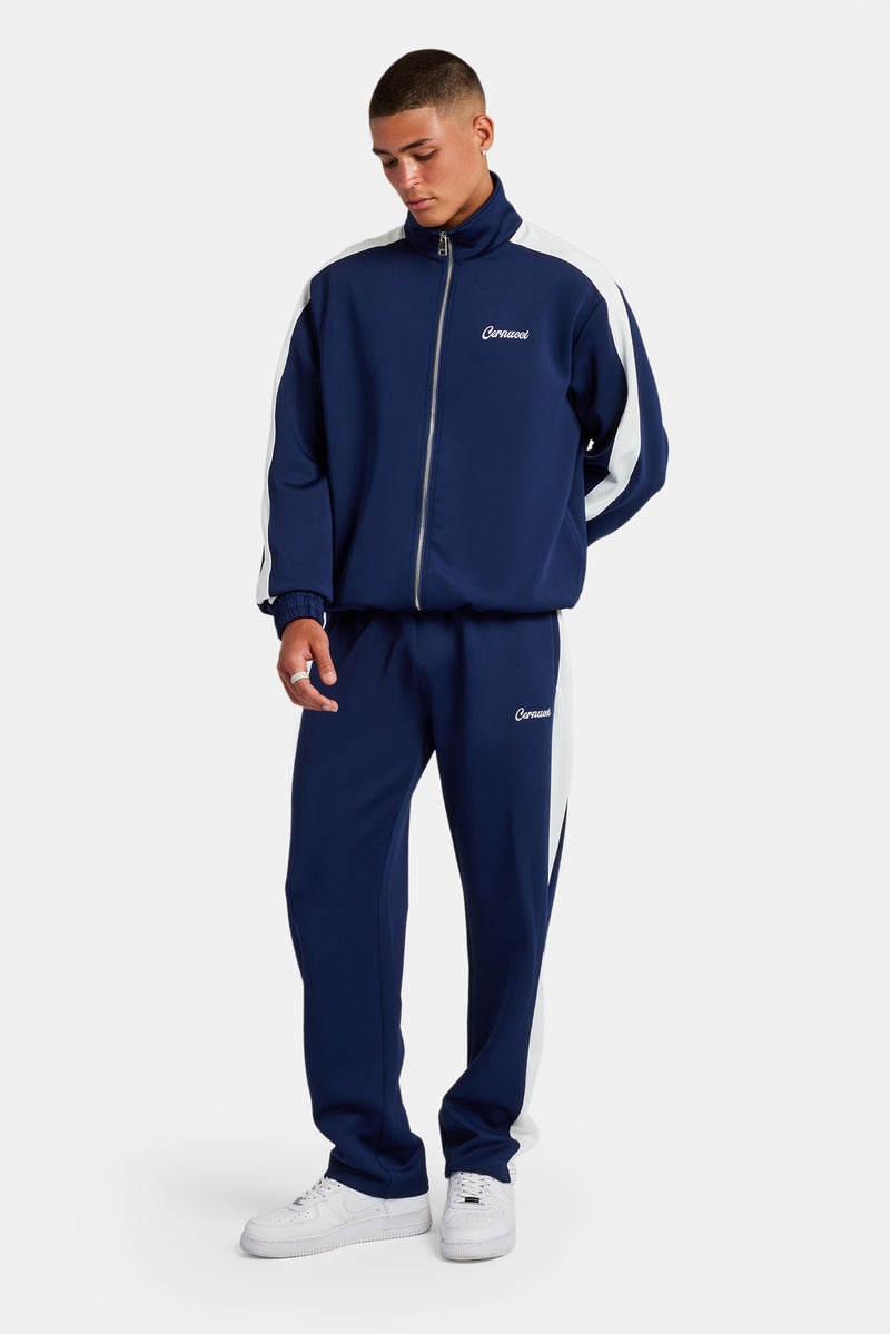 Contrast Panel Tracksuit - Navy