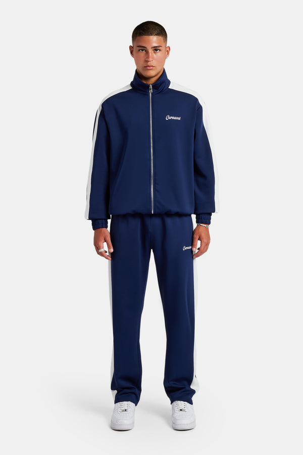 Contrast Panel Track Pant - Navy