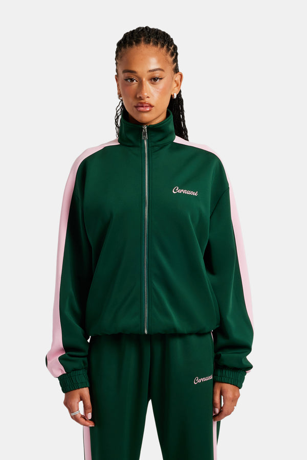 Contrast Panel Track Jacket - Green