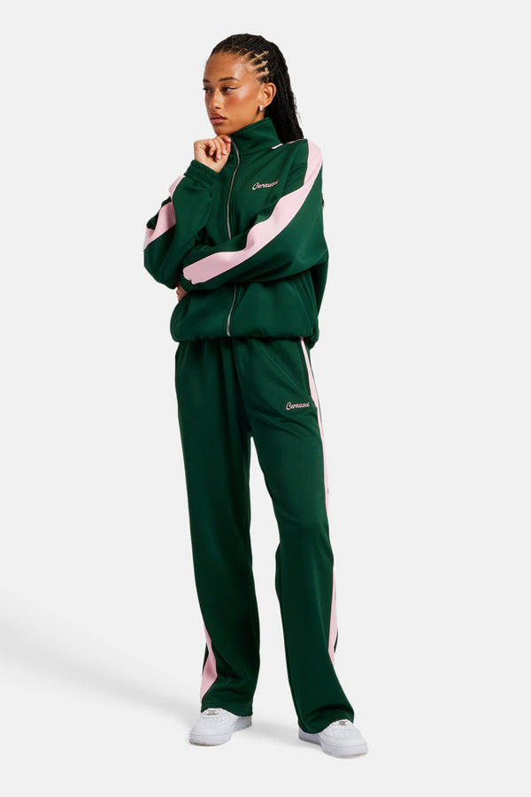 Womens Contrast Panel Track Pant - Green