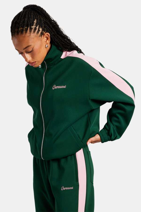 Contrast Panel Track Jacket - Green