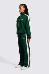 Womens Contrast Panel Tracksuit - Green