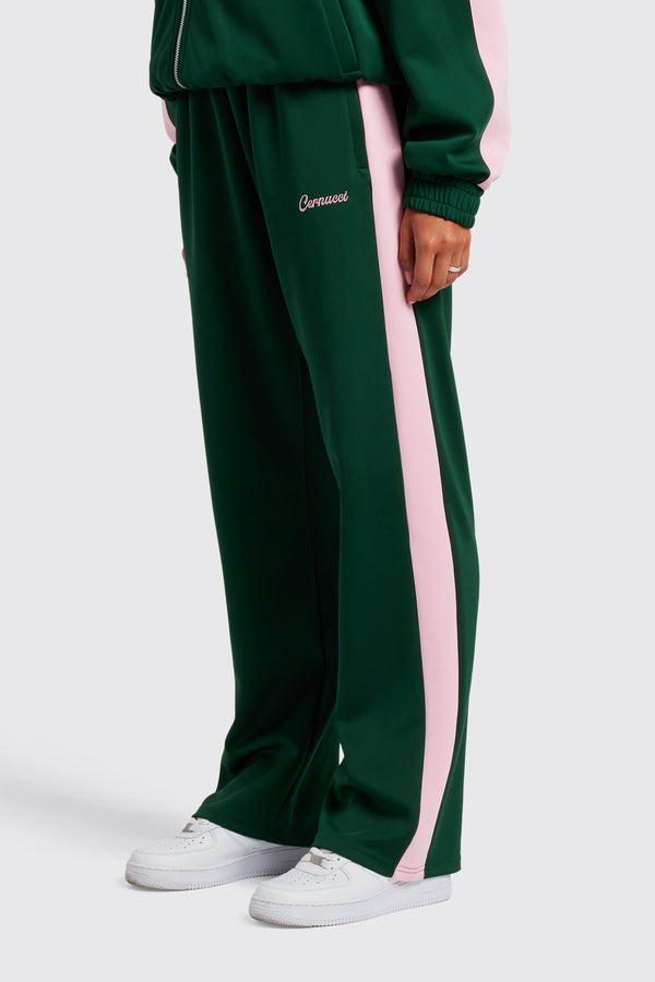 Womens Contrast Panel Track Pant - Green