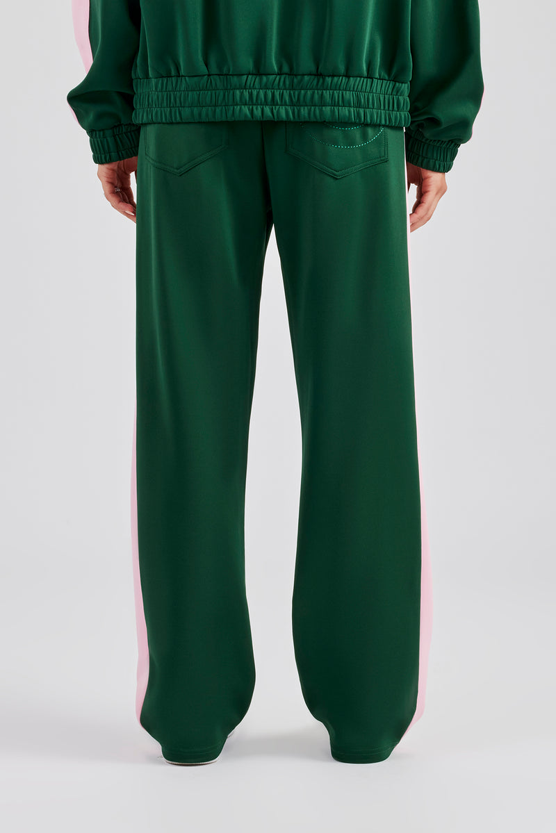 Womens Contrast Panel Track Pant - Green