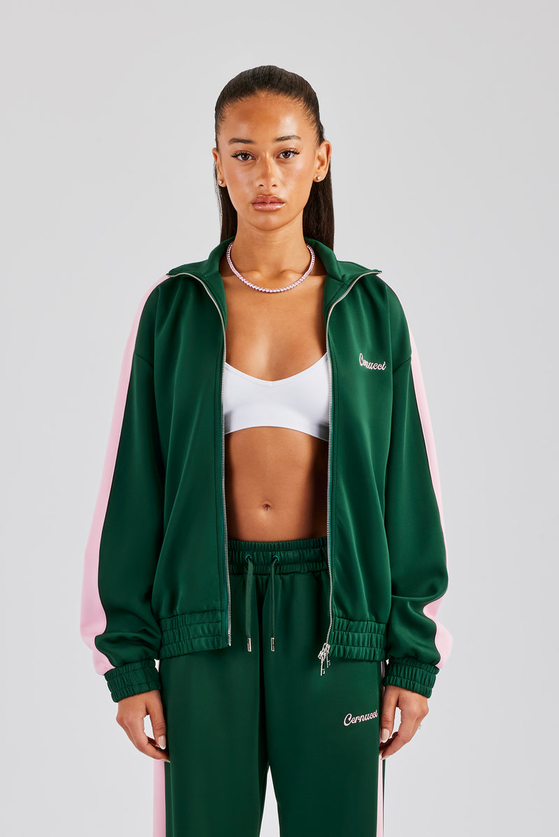 Contrast Panel Track Jacket - Green