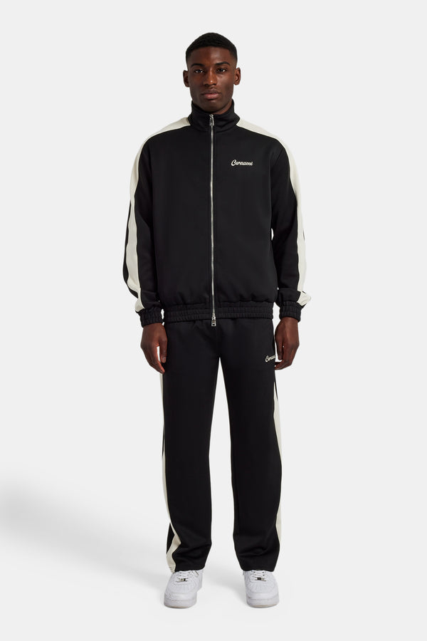 Black Contrast Panel Tracksuit