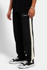 Contrast Panel Track Pant - Black