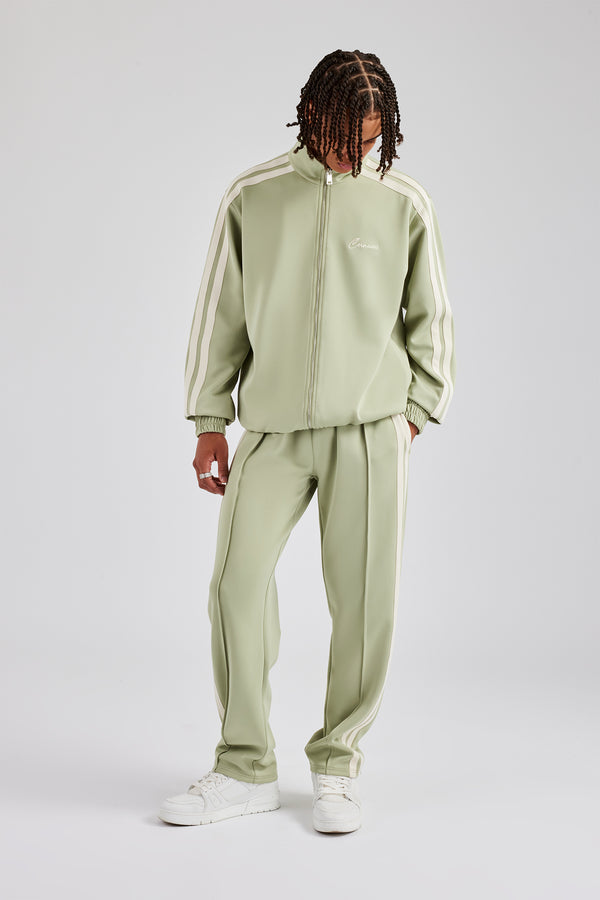 Zip Through Taping Track Jacket - Sage