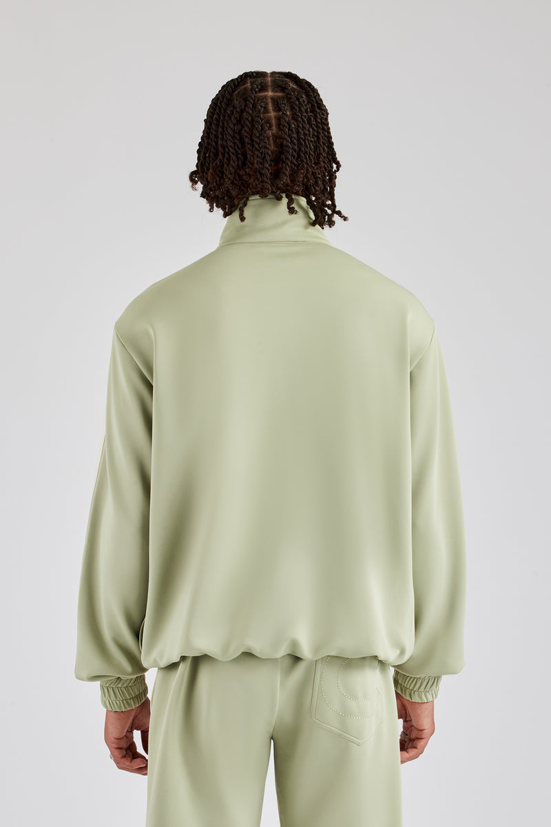 Zip Through Taping Track Jacket - Sage