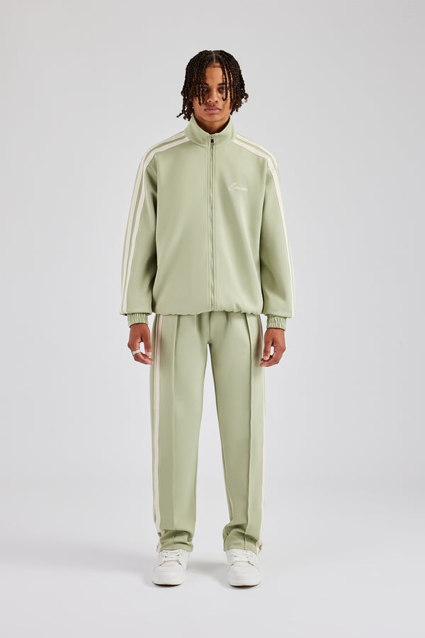 Zip Through Taping Tracksuit - Sage