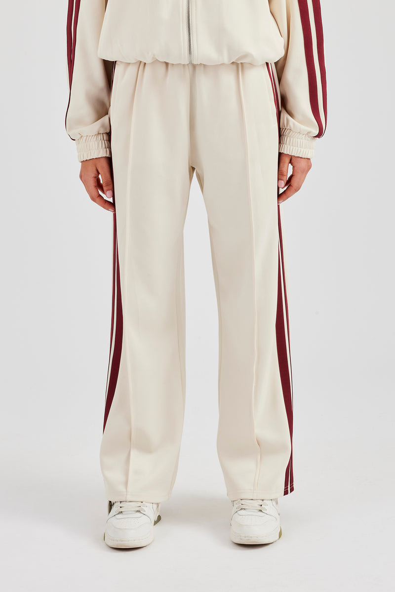 Taping Burgundy Wide Leg Track Pant - Off White