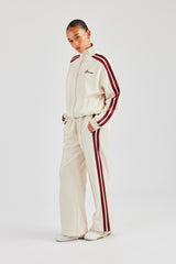 Taping Burgundy Wide Leg Track Pant - Off White