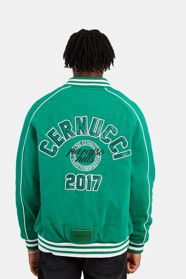 Varsity Bomber Jacket - Green