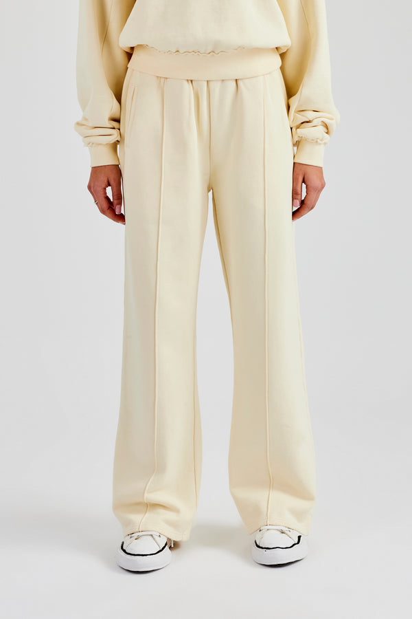 Washed Wide Leg Jogger - Butter Yellow