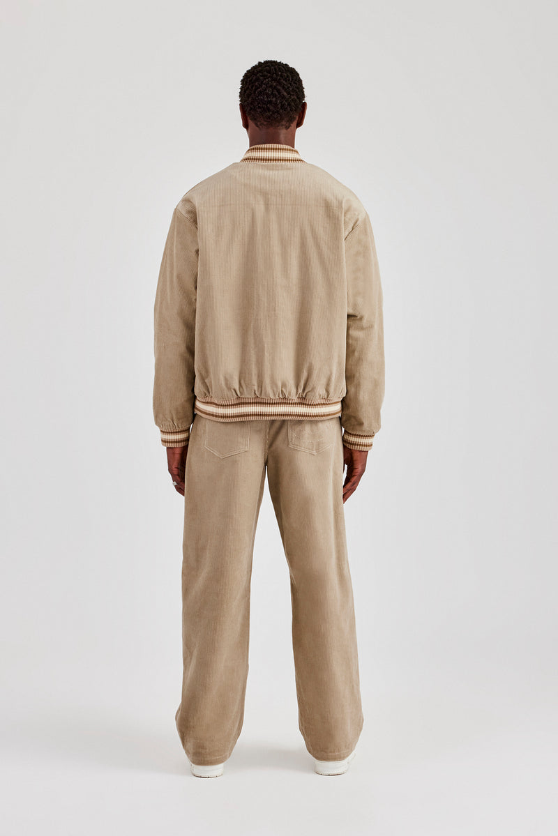 Cord Bomber Jacket & Baggy Fit Trouser - Taupe