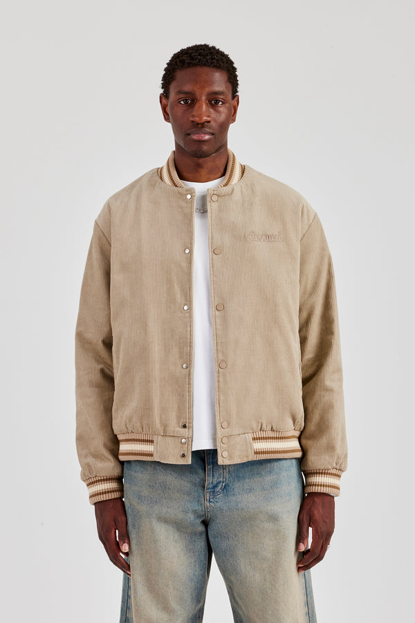 Cord Bomber Jacket - Taupe