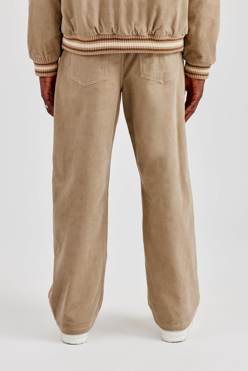 Cord Baggy Fit Trouser - Taupe