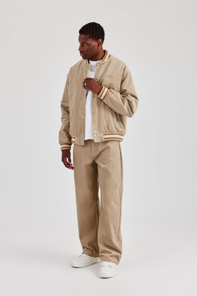 Cord Baggy Fit Trouser - Taupe