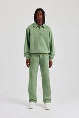 Washed Polo Sweatshirt - Washed Green