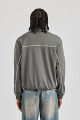 Piping Zip Through Jacket - Grey