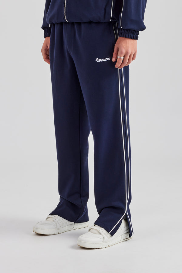 Piping Split Hem Trouser - Navy