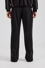 Piping Split Hem Trouser - Black