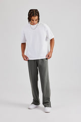 Piping Split Hem Trouser - Grey