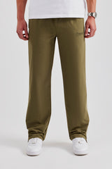 Nylon Panel Straight Leg Jogger - Khaki