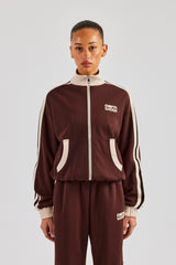 Colour Block Track Jacket - Chocolate