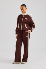 Colour Block Track Jacket - Chocolate