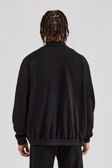 Raglan Embroidered Track Jacket - Black