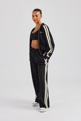 Taping Wide Leg Track Pant - Black