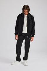 Pocket Twill Harrington Jacket - Black