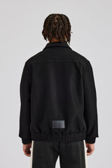 Pocket Twill Harrington Jacket - Black