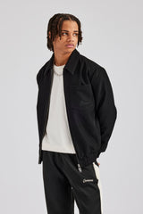 Pocket Twill Harrington Jacket - Black