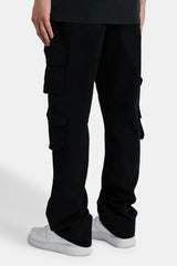 Twill Cotton Cargo Trouser - Black