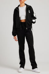 Cernucci Embroidered Varsity Track Jacket - Black