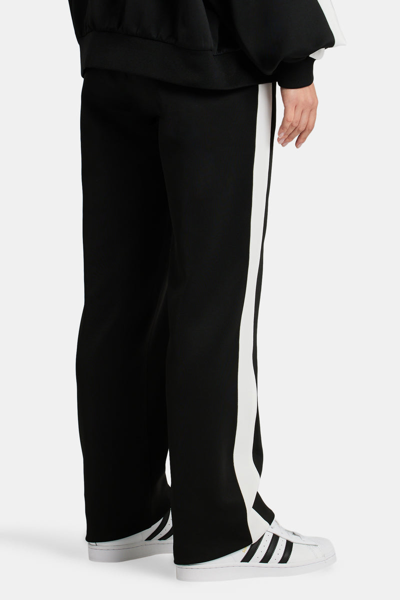 Cernucci Embroidered Varsity Track Pant - Black