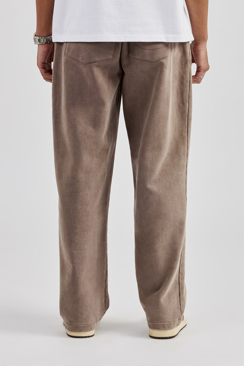 Washed Straight Leg Jogger - Taupe