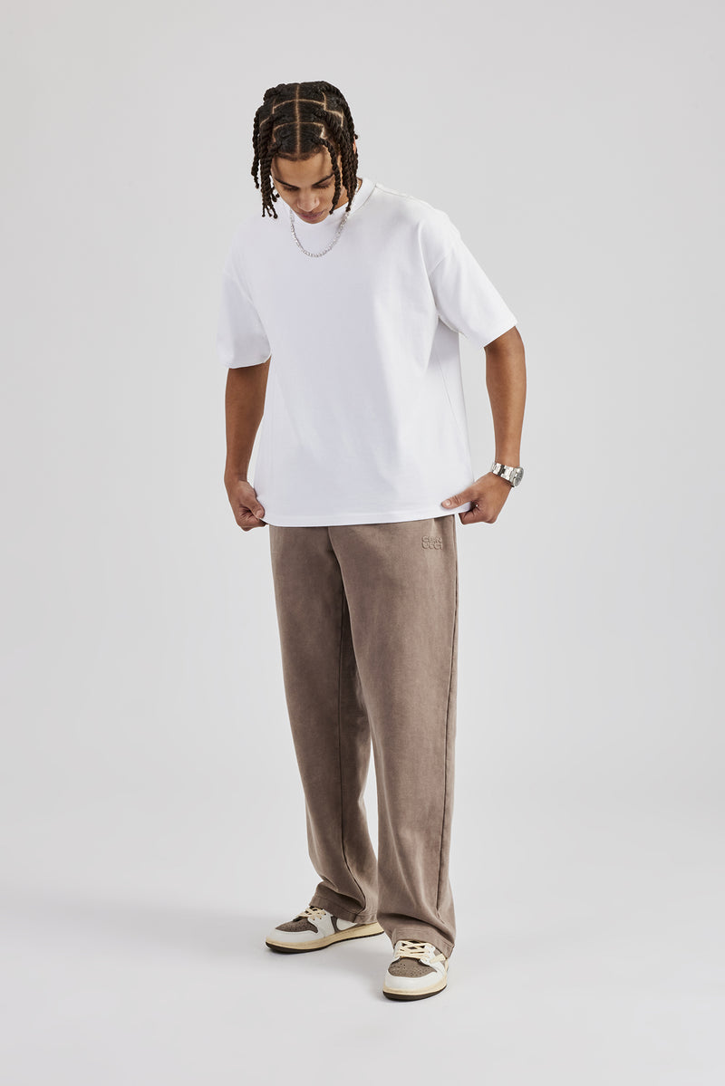 Washed Straight Leg Jogger - Taupe