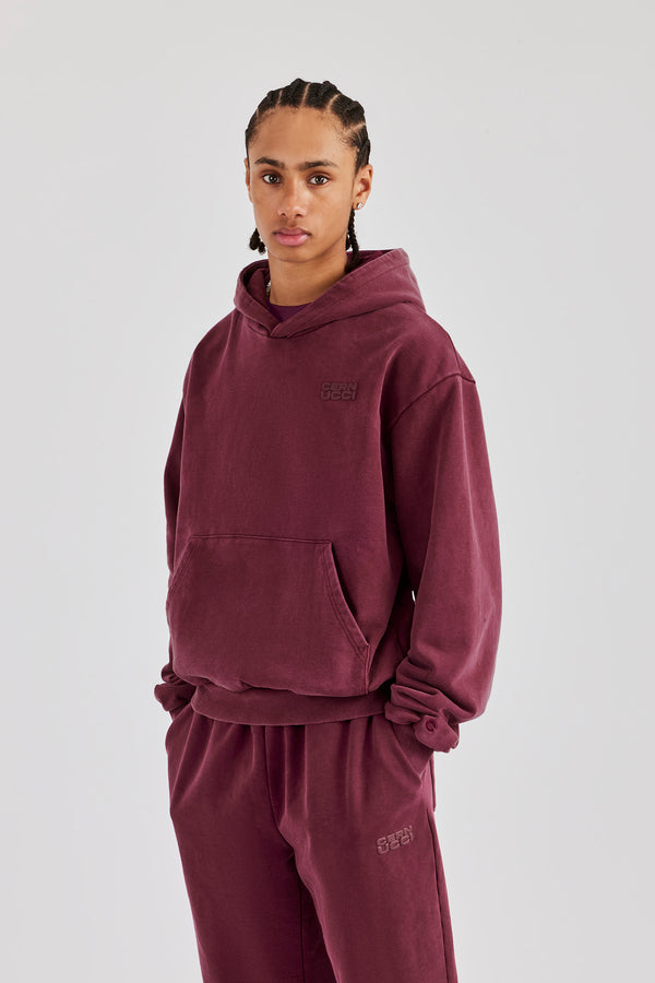 Washed Hoodie - Burgundy