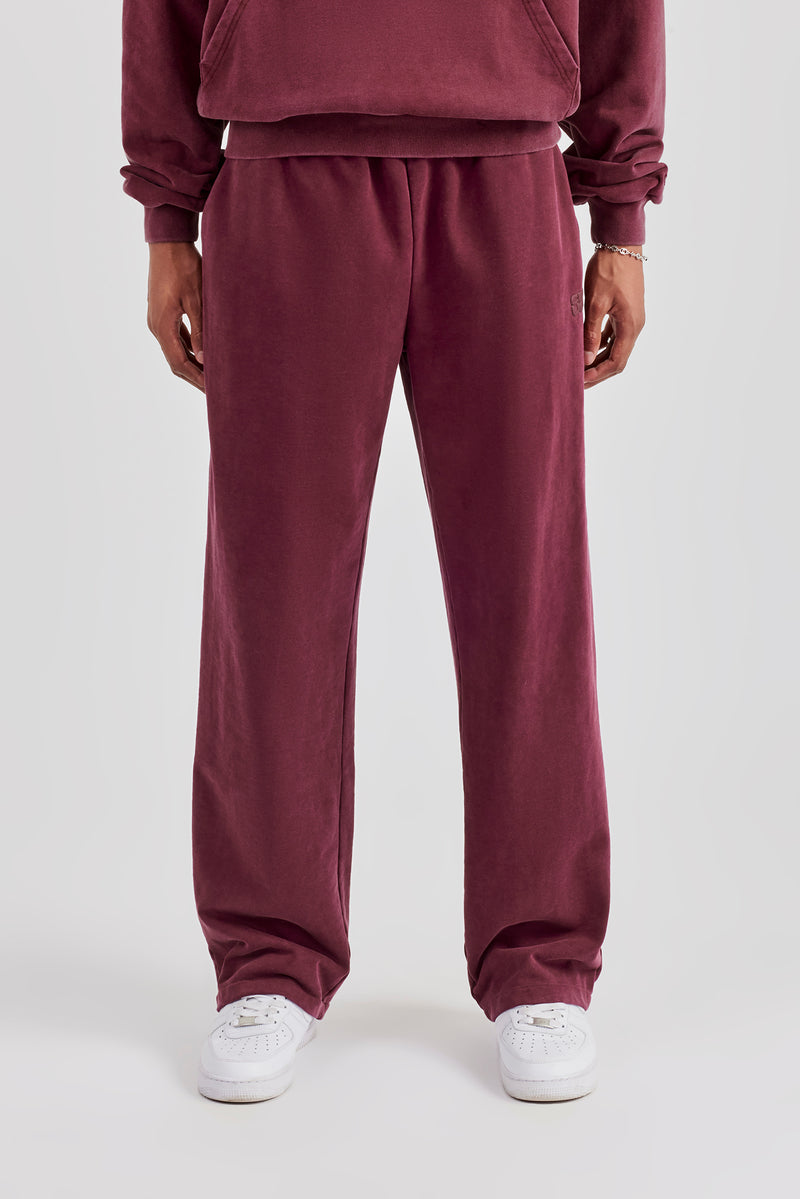 Washed Hooded Tracksuit Burgundy