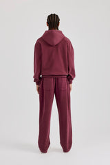 Washed Hooded Tracksuit Burgundy