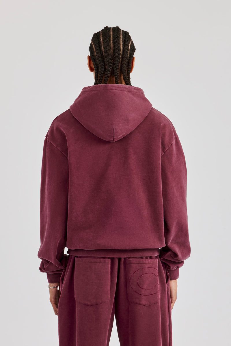 Washed Hoodie - Burgundy