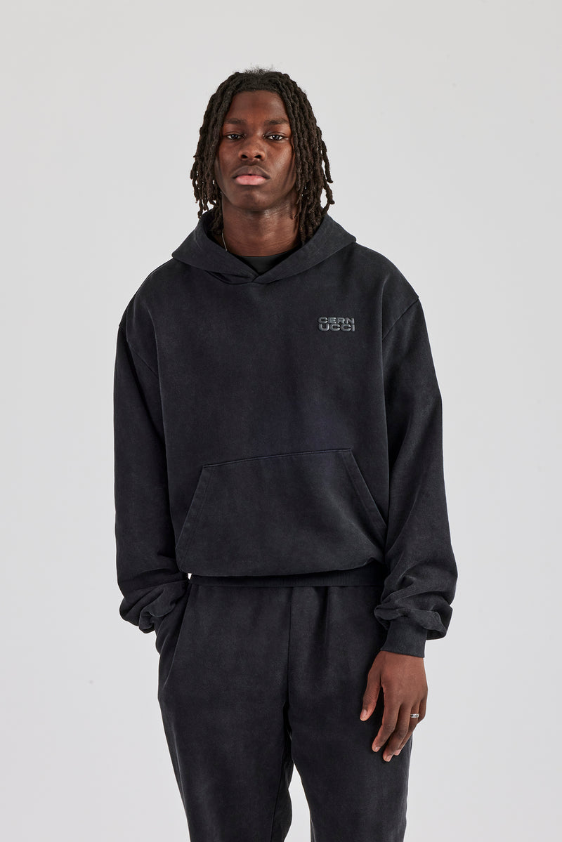 Washed Hooded Tracksuit - Black