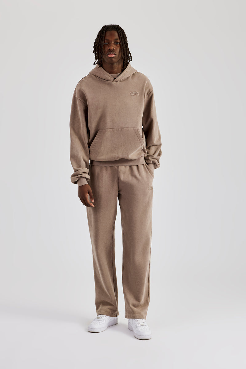 Washed Hooded Tracksuit - Taupe