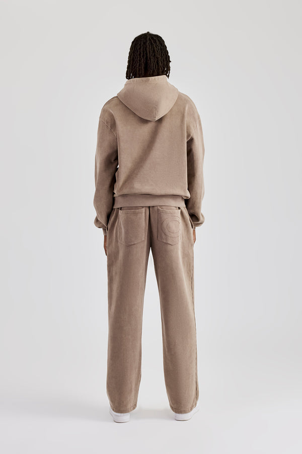 Washed Hooded Tracksuit - Taupe