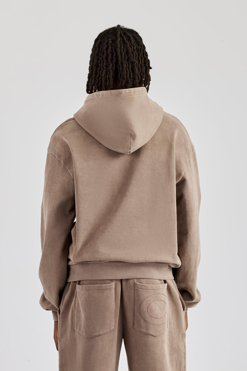 Washed Hooded Tracksuit - Taupe